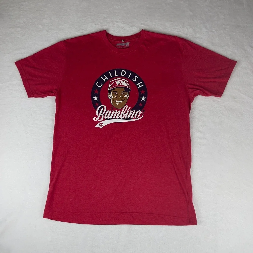 Juan Soto‎ Childish Bambino T Shirt Men's Red Graphic Breaking T Crew Neck